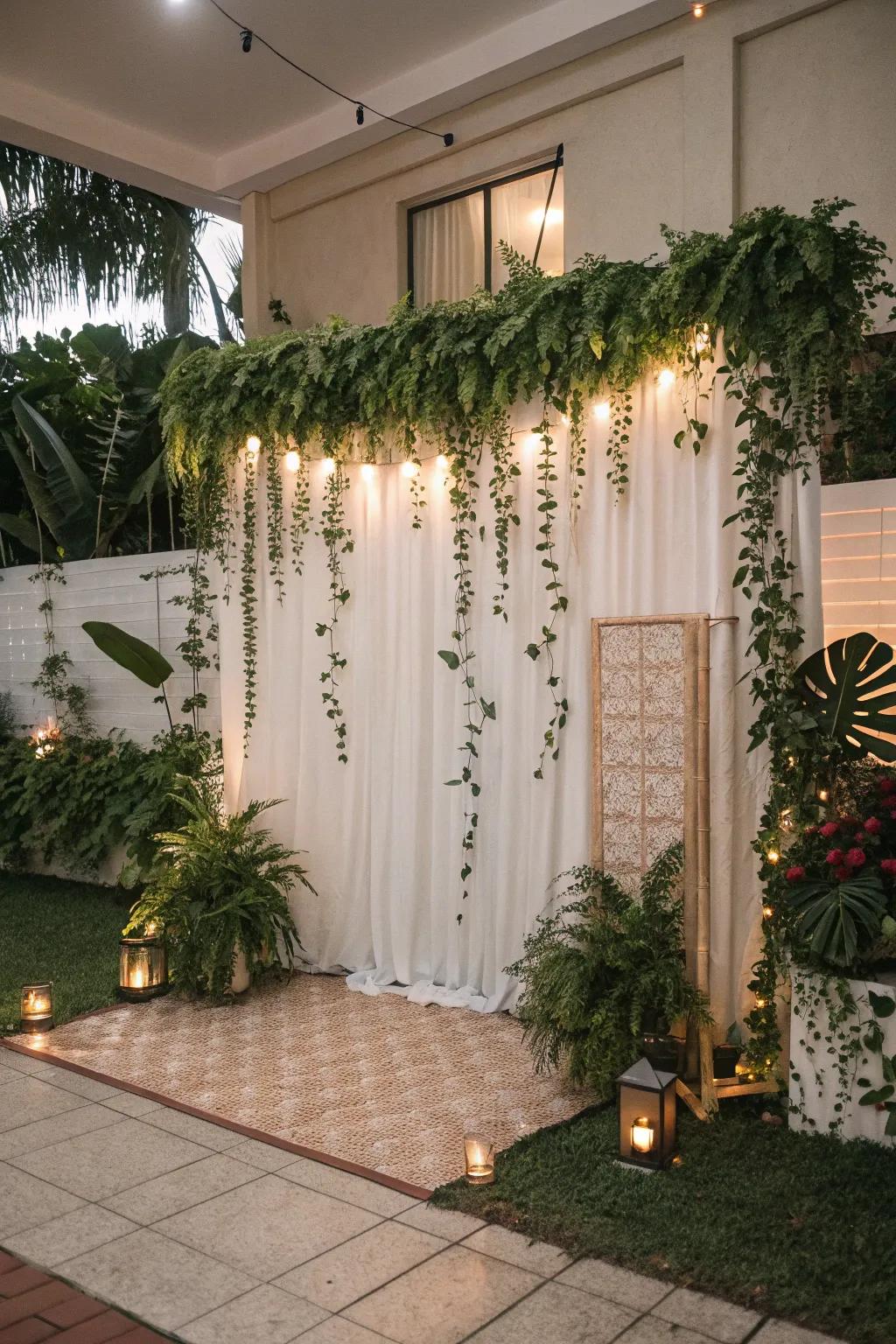 A nature-inspired area for guest photos.