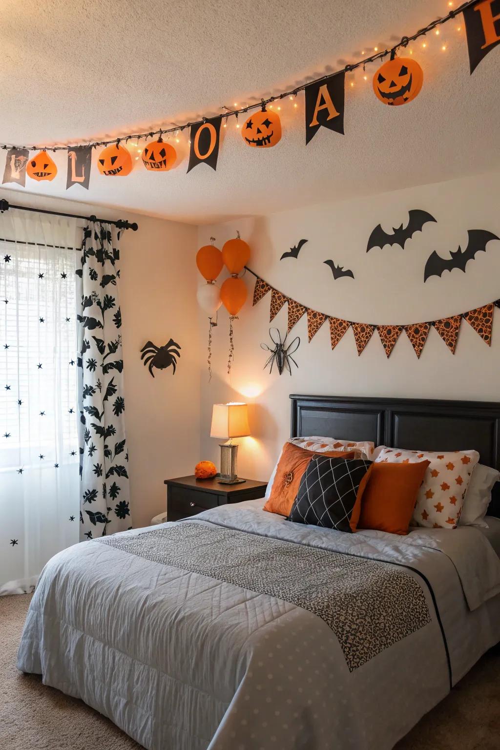 Garlands can unite your Halloween décor beautifully.