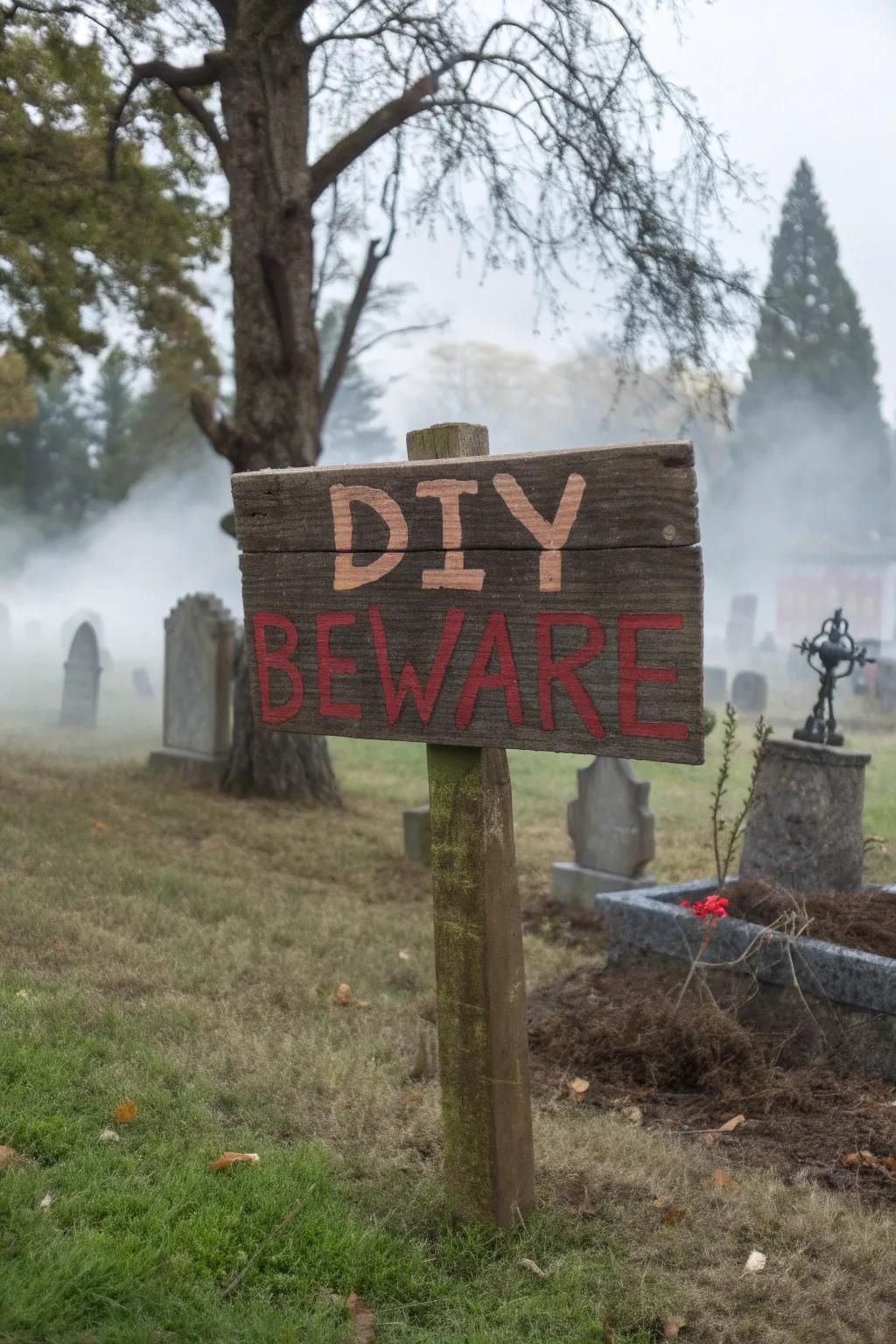 A handmade caveat plaque appends a personalized nuance to your graveyard.