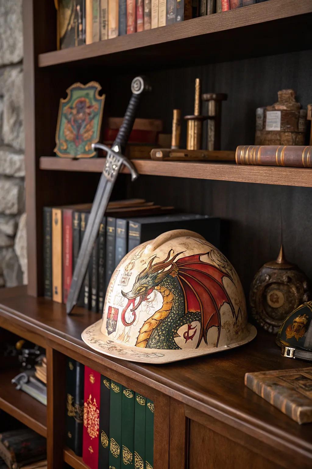 A hard hat inspired by a fantastical realm.