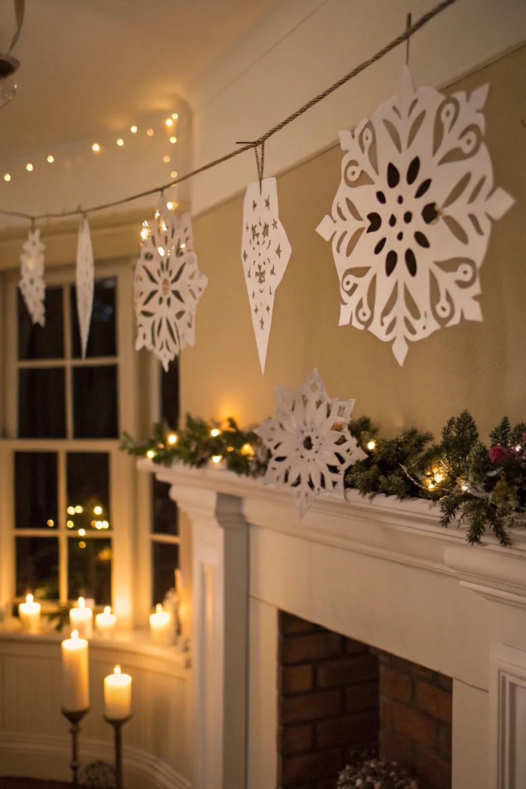 Heart cutouts contribute a loving element to your snowflake designs.