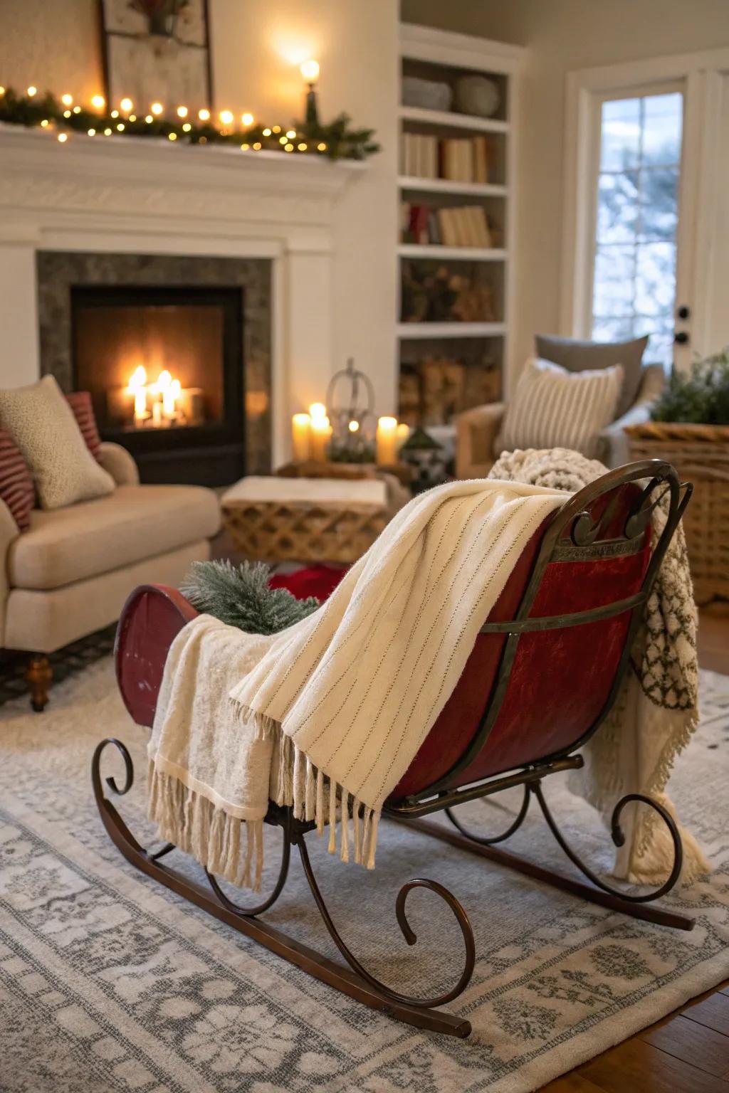 A snug sled layered with affectionate textiles