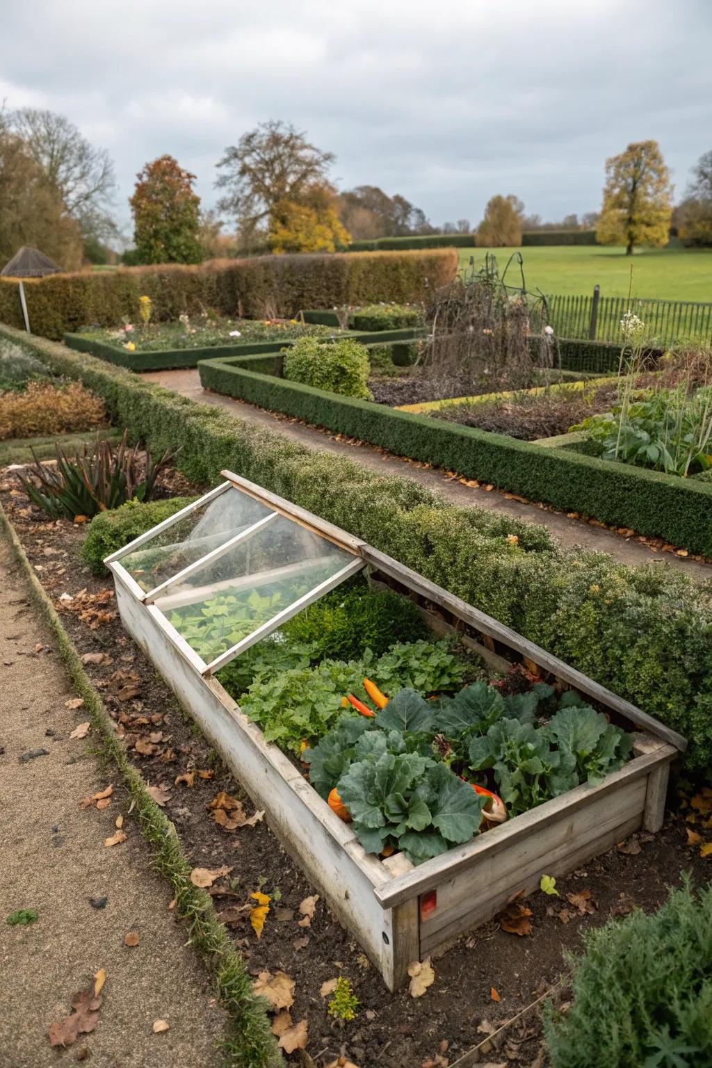 Protected beds stretch the limits of seasonal gardening.