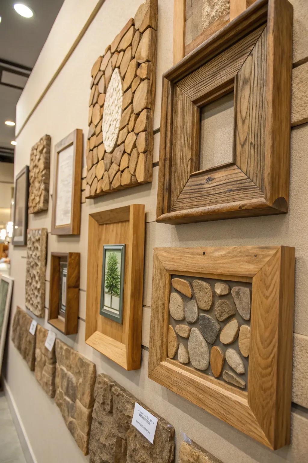 Nature-inspired frames establish a natural ambiance.