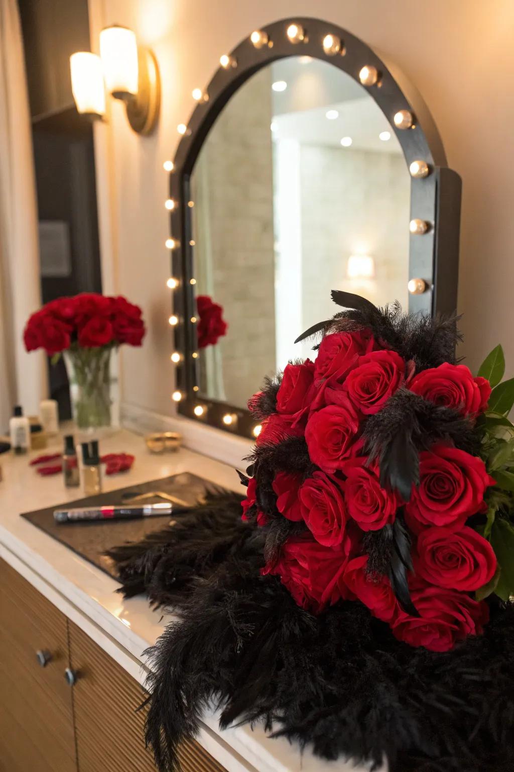 A vampire's dressing table featuring a hint of gothic allure.