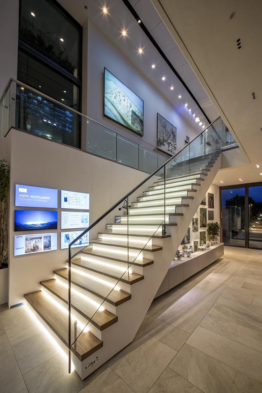 Invisible railings create a seamless, modern look.