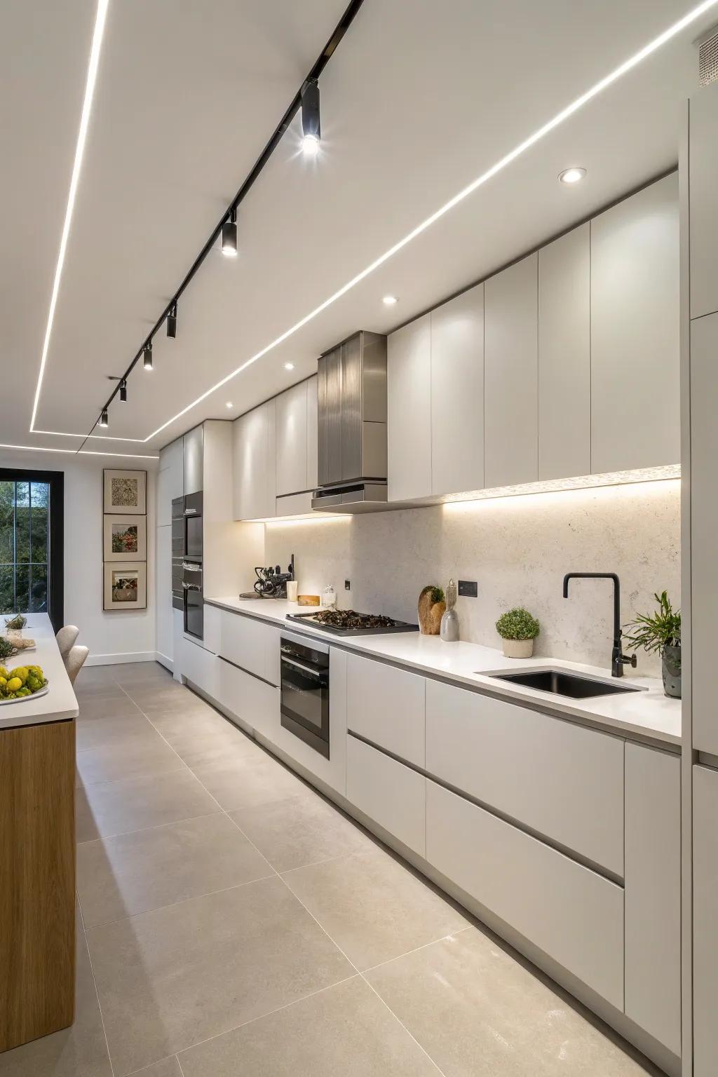 Realize an even effect via concealed illumination.