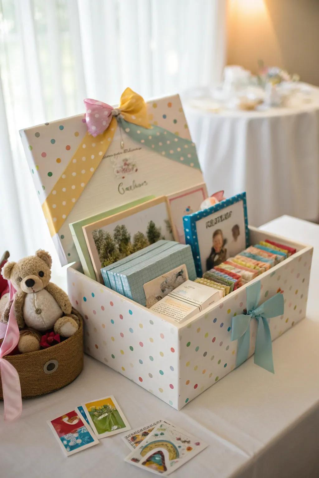 A thoughtful time capsule captures memories and wishes for the new baby.