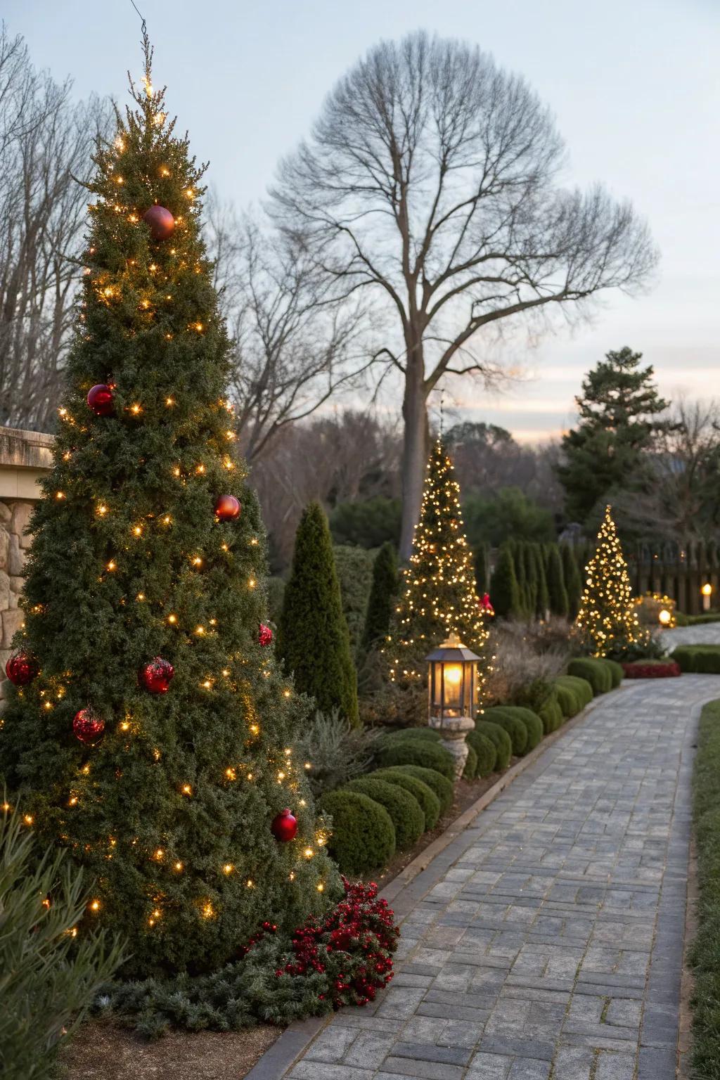Incorporate celebratory appeal into your garden with embellished Leyland cypress.
