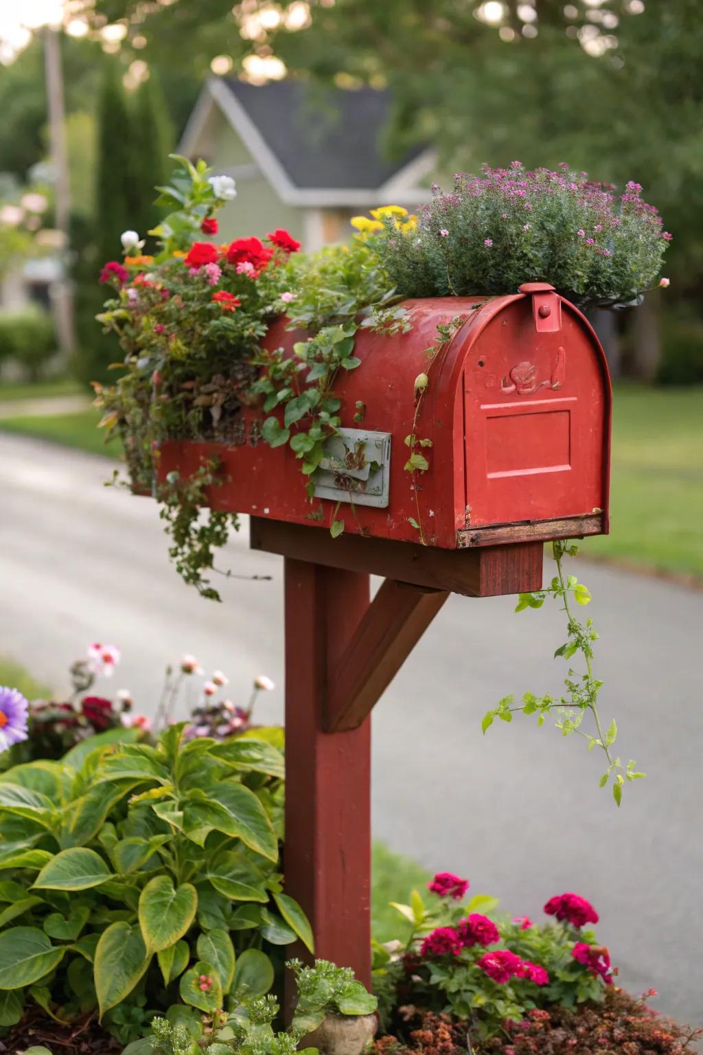 Mailbox gardens are both practical and attractive.