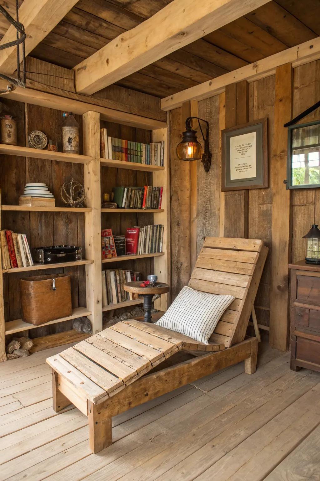 Merge panache with sustainability utilizing a reclaimed timber lounge seat.