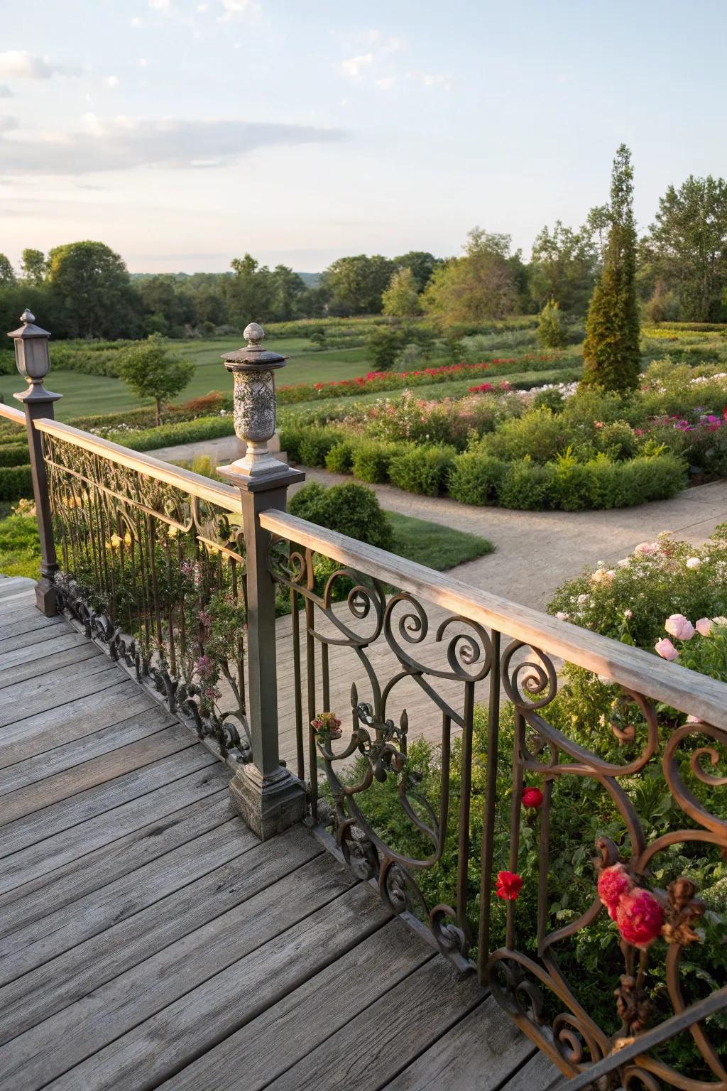 Vintage-inspired railings contribute nostalgic allure to any deck.