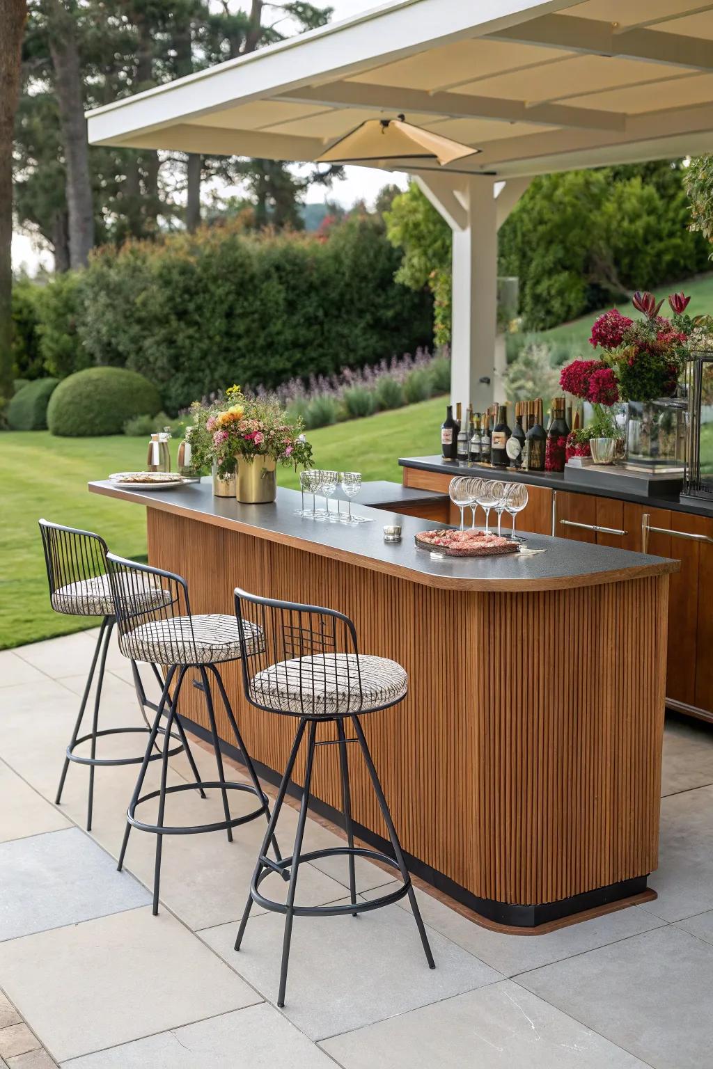 External bars are suitable for amusing and socializing.