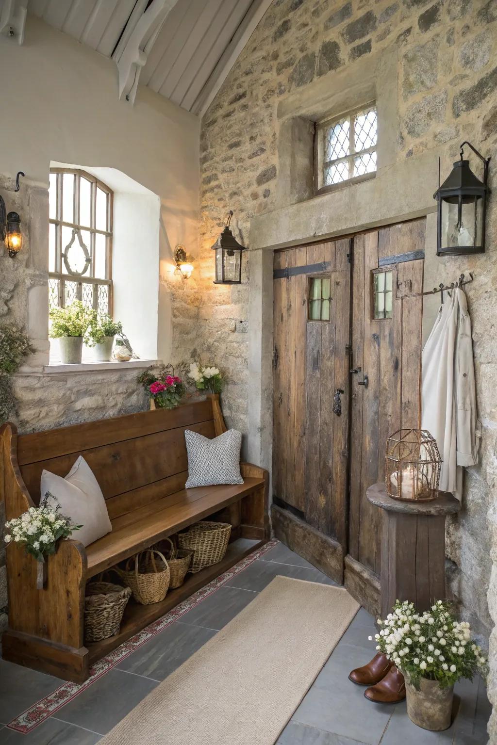 Repurposed furnishings introduce unique allure and function.