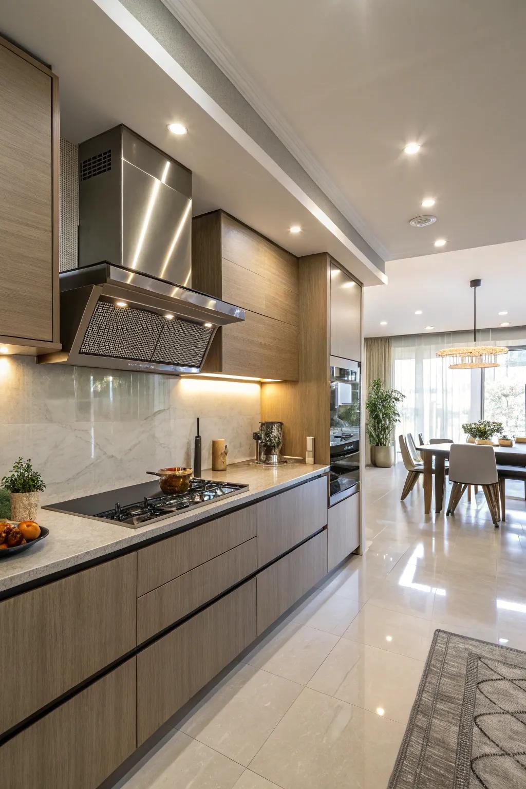 Integrated range hoods offer sleek and cohesive design.