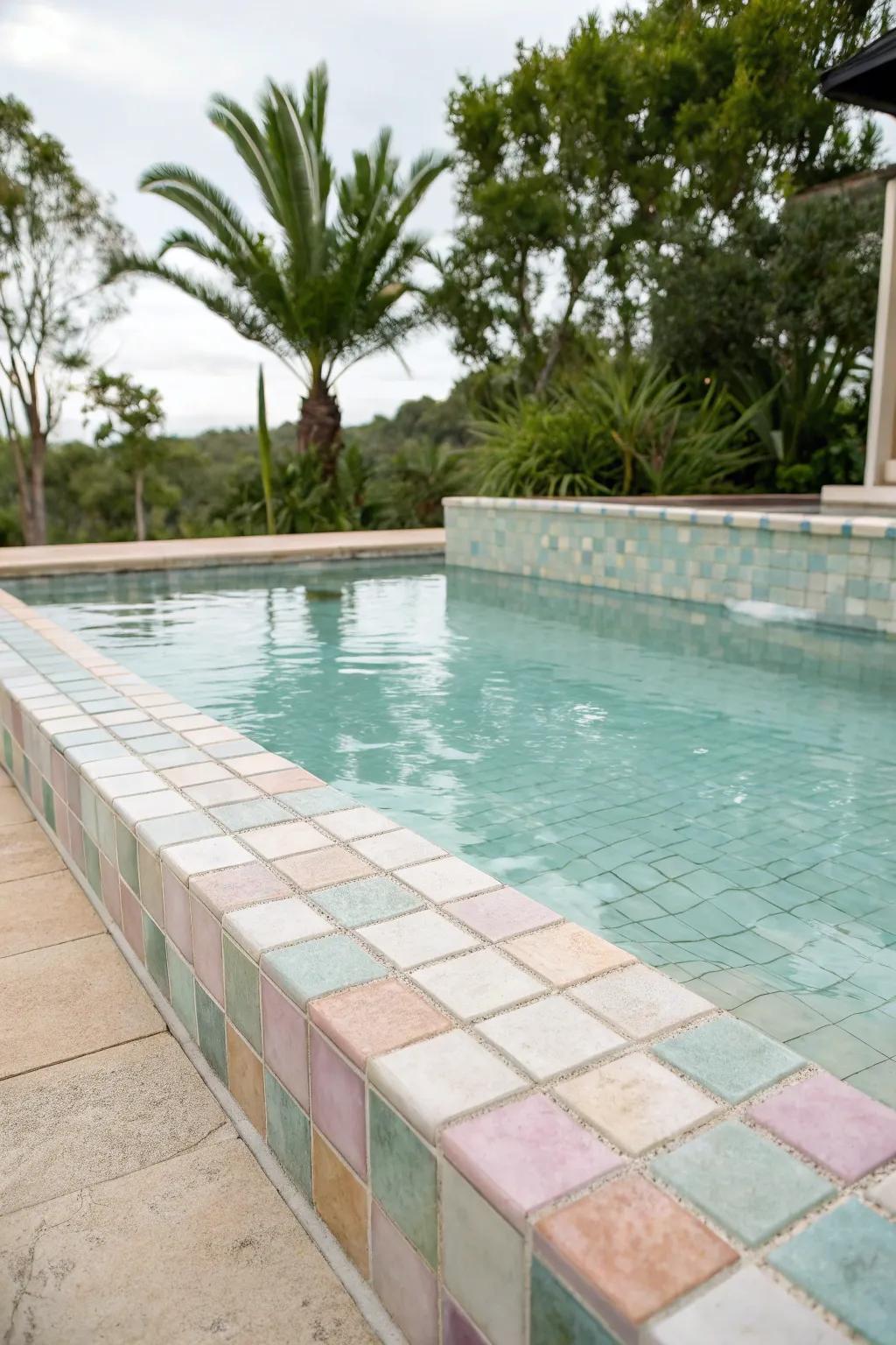 Pastel palettes establish a tranquil, spa-like refuge.