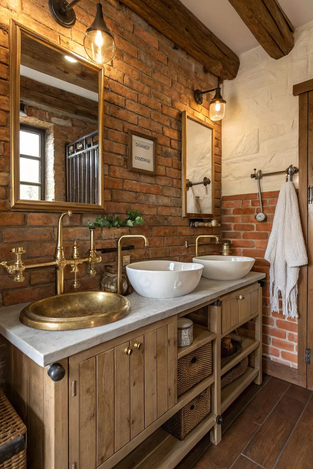 Blended metals append a modern adaptation to rustic sophistication.