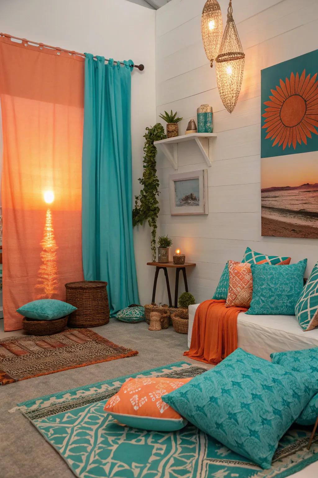 Unexpected hues impart vibrancy and vitality.