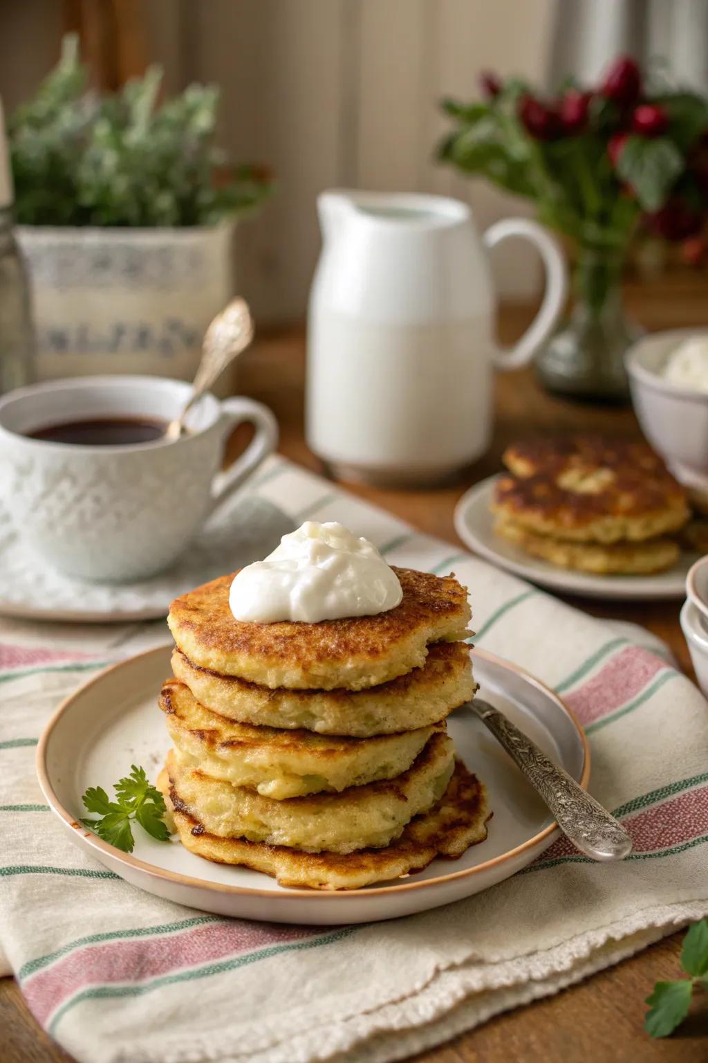 Savory potato hotcakes: A unique variation on a classic side.