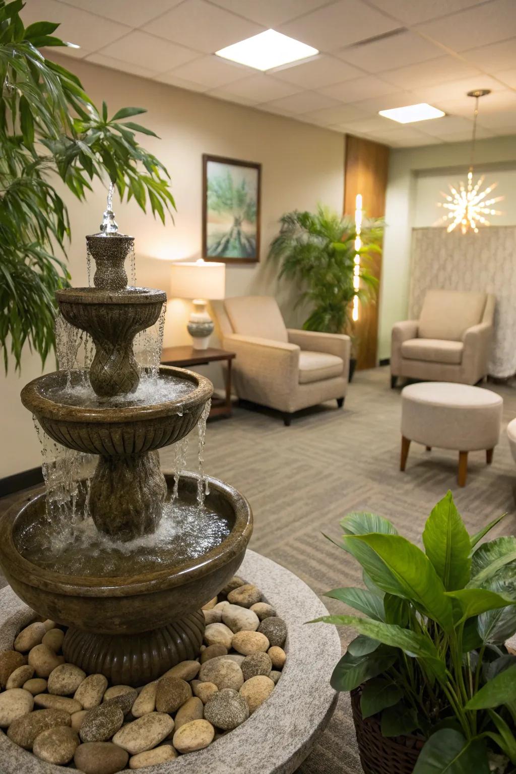 Soothing liquid components enhance tranquility.