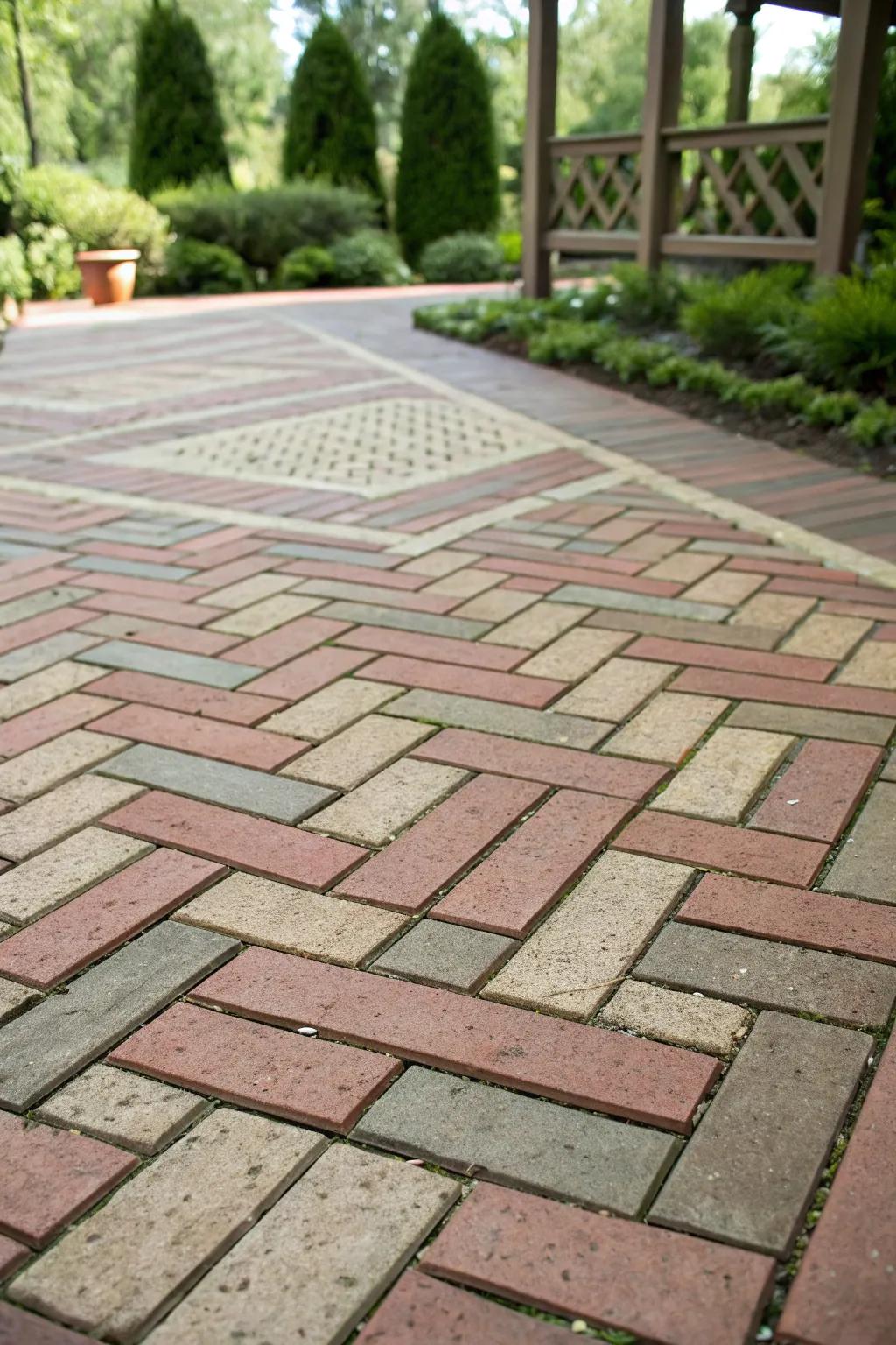Geometric patterns provide the patio a modern edge
