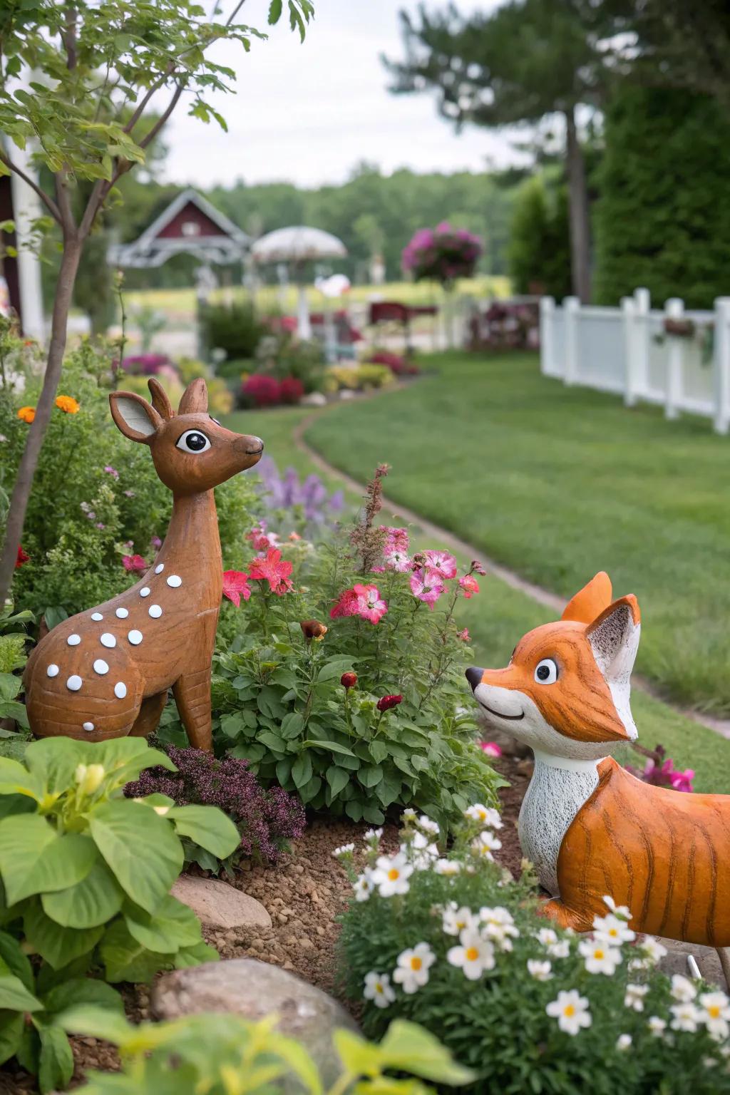 Incorporate a playful nuance through animated bestial effigies.