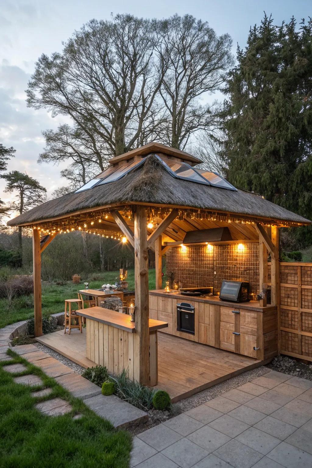 Enjoy an eco-friendly lifestyle with an eco-friendly outdoor cooking gazebo.