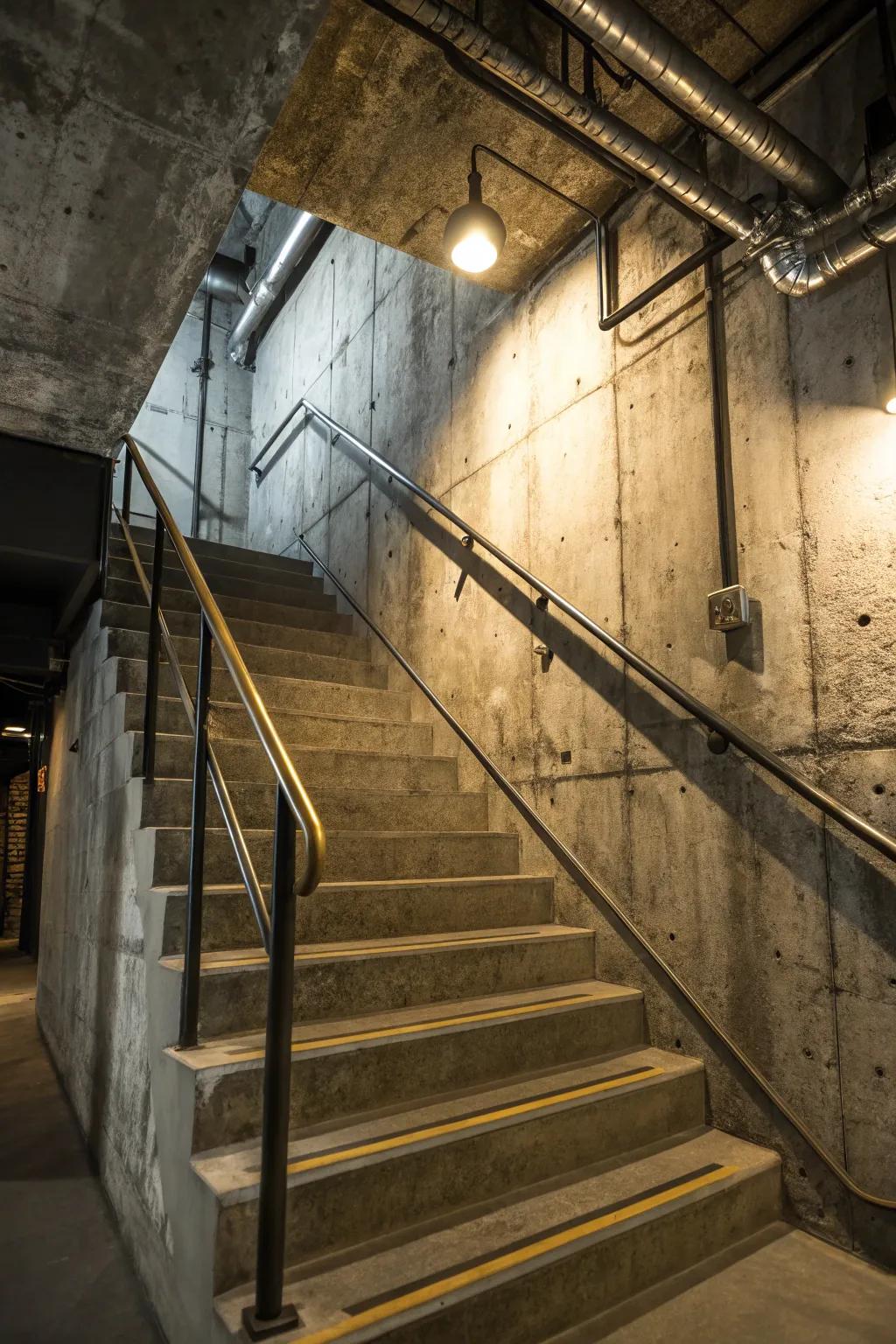 Transform your basement with urban aesthetic stairs.