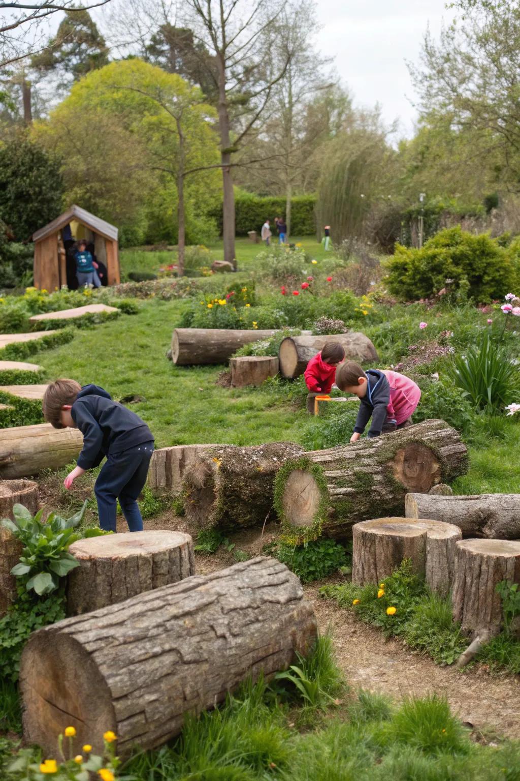A learning zone that captivates children within the garden.