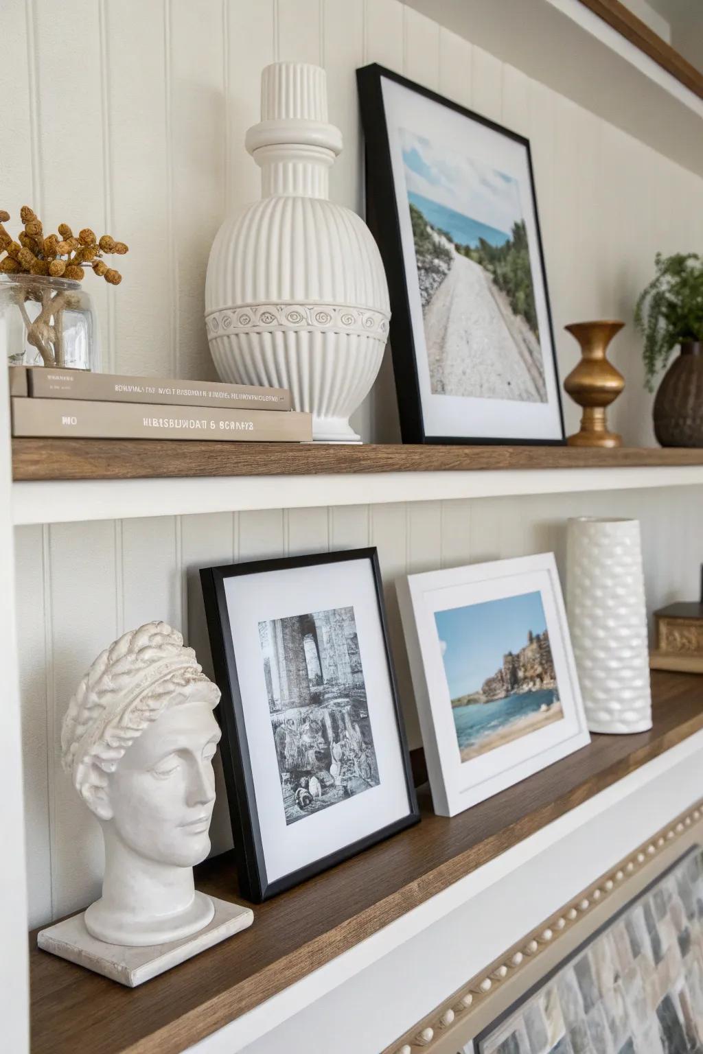 Employ open space for a compelling and sophisticated ledge arrangement.