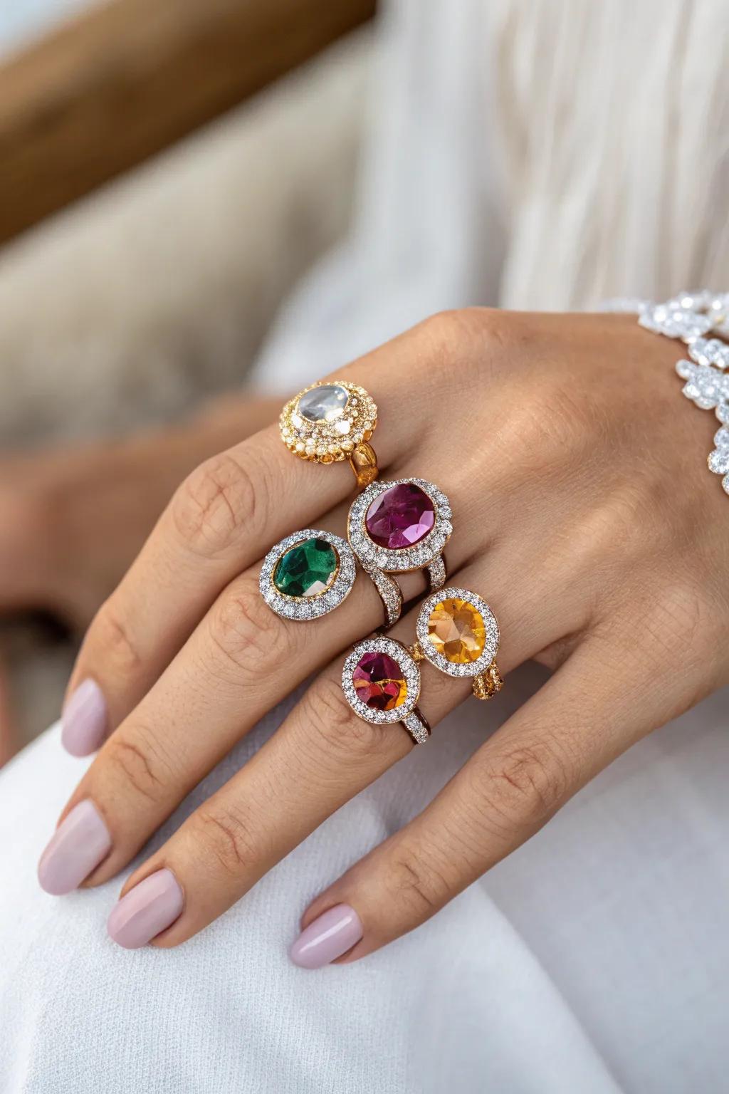 Graceful Gem-Accented Rings