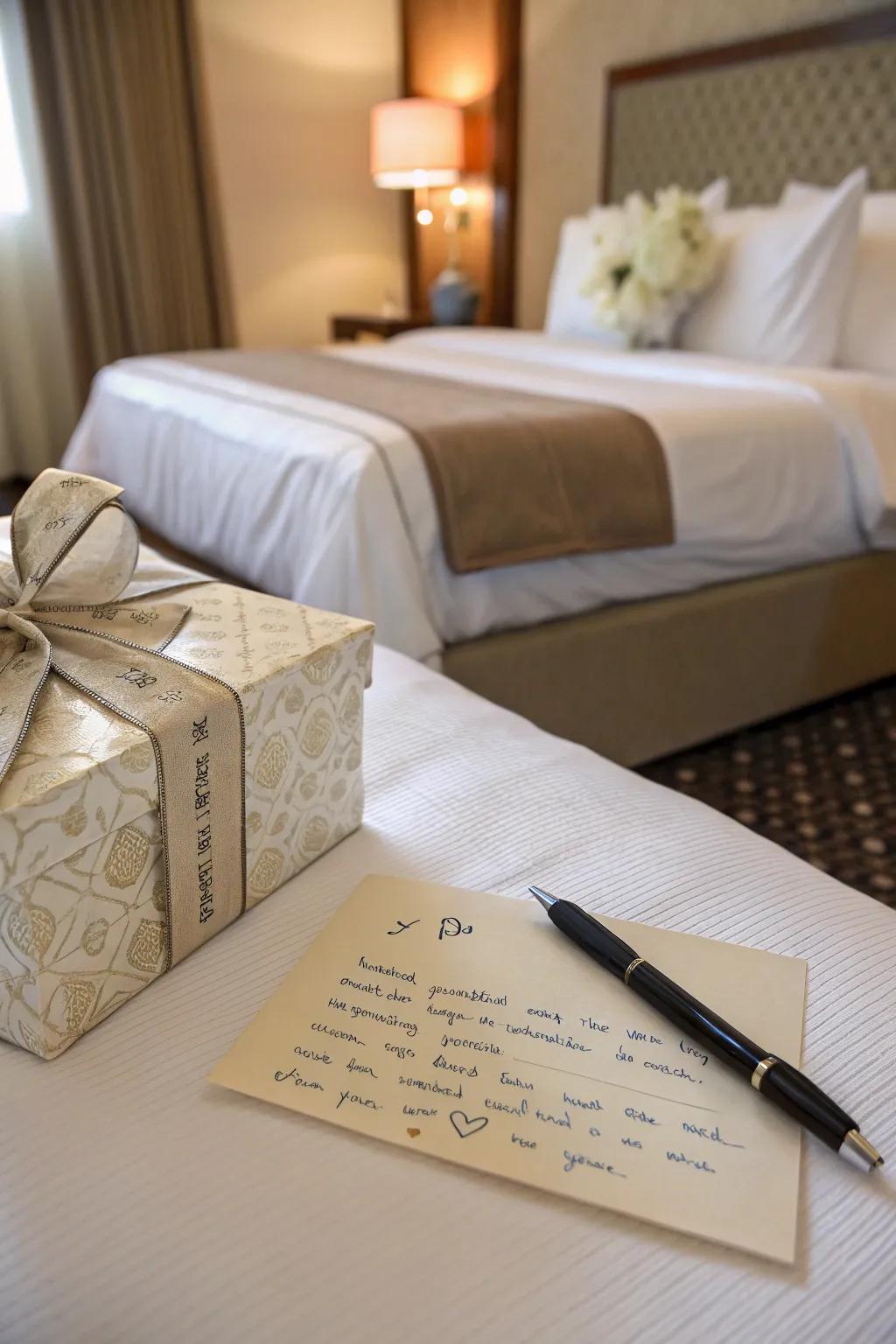 A surprise gift infuses a personalized embellishment of affection.