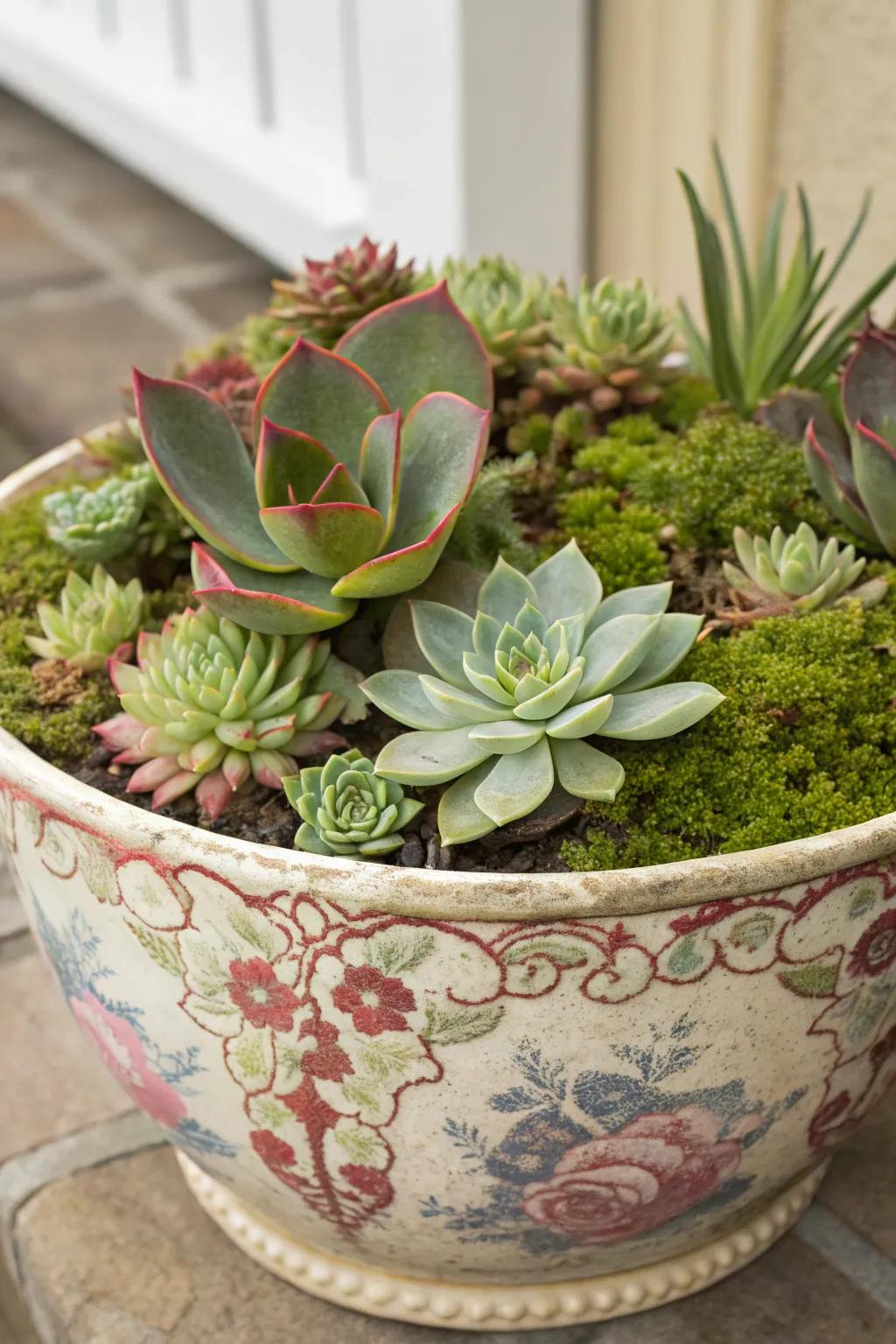 Forge an arresting composition via sun jewels and fleshy plants.