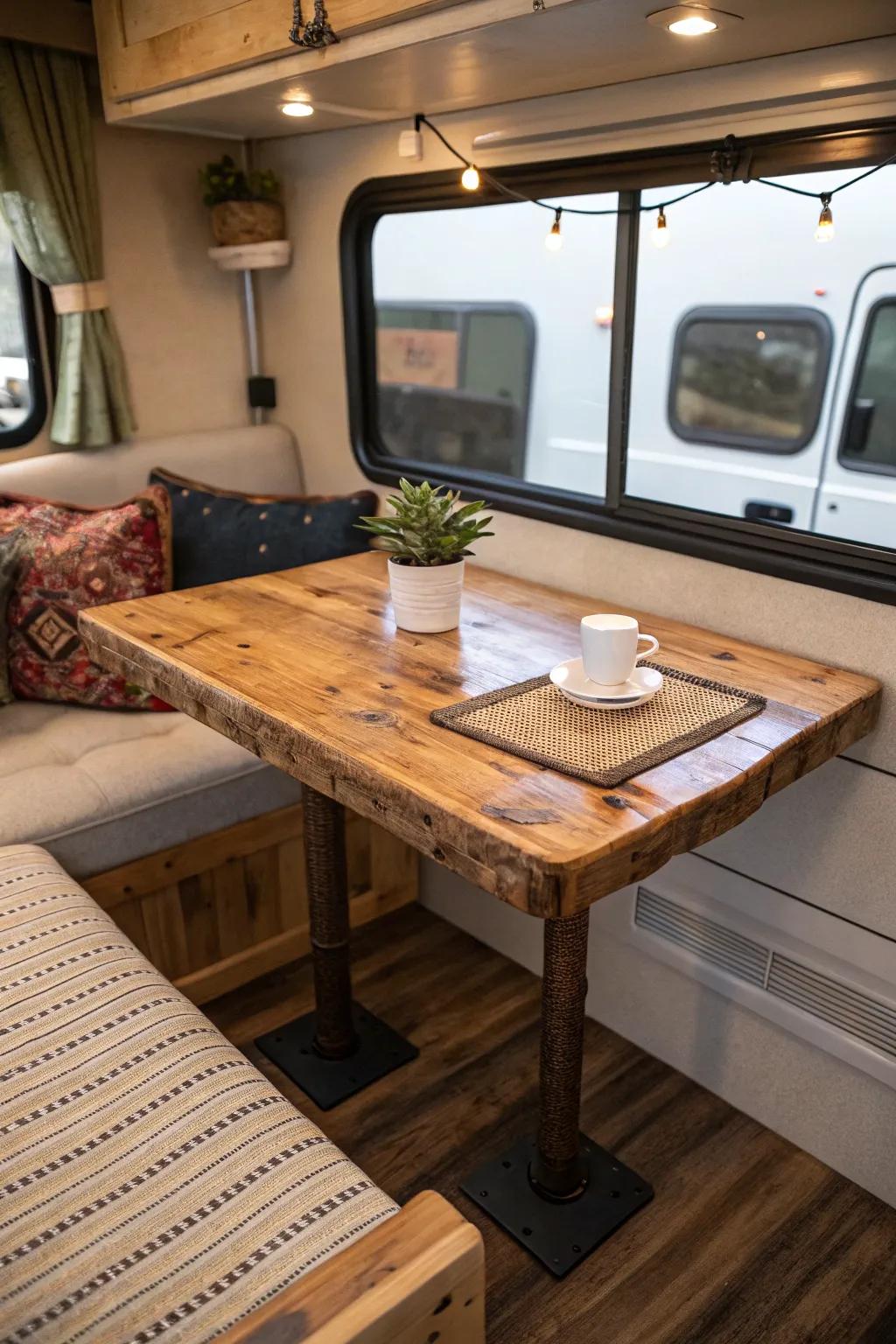 Eco-conscious resources engender a sustainable and fashionable surface.