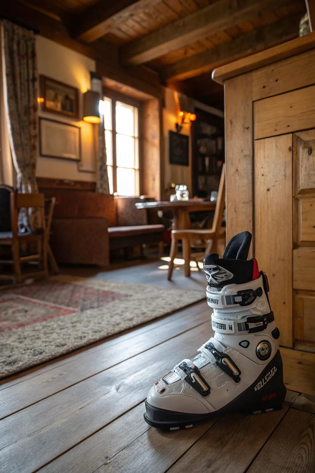 Keep doors open with character using a ski boot door stopper.