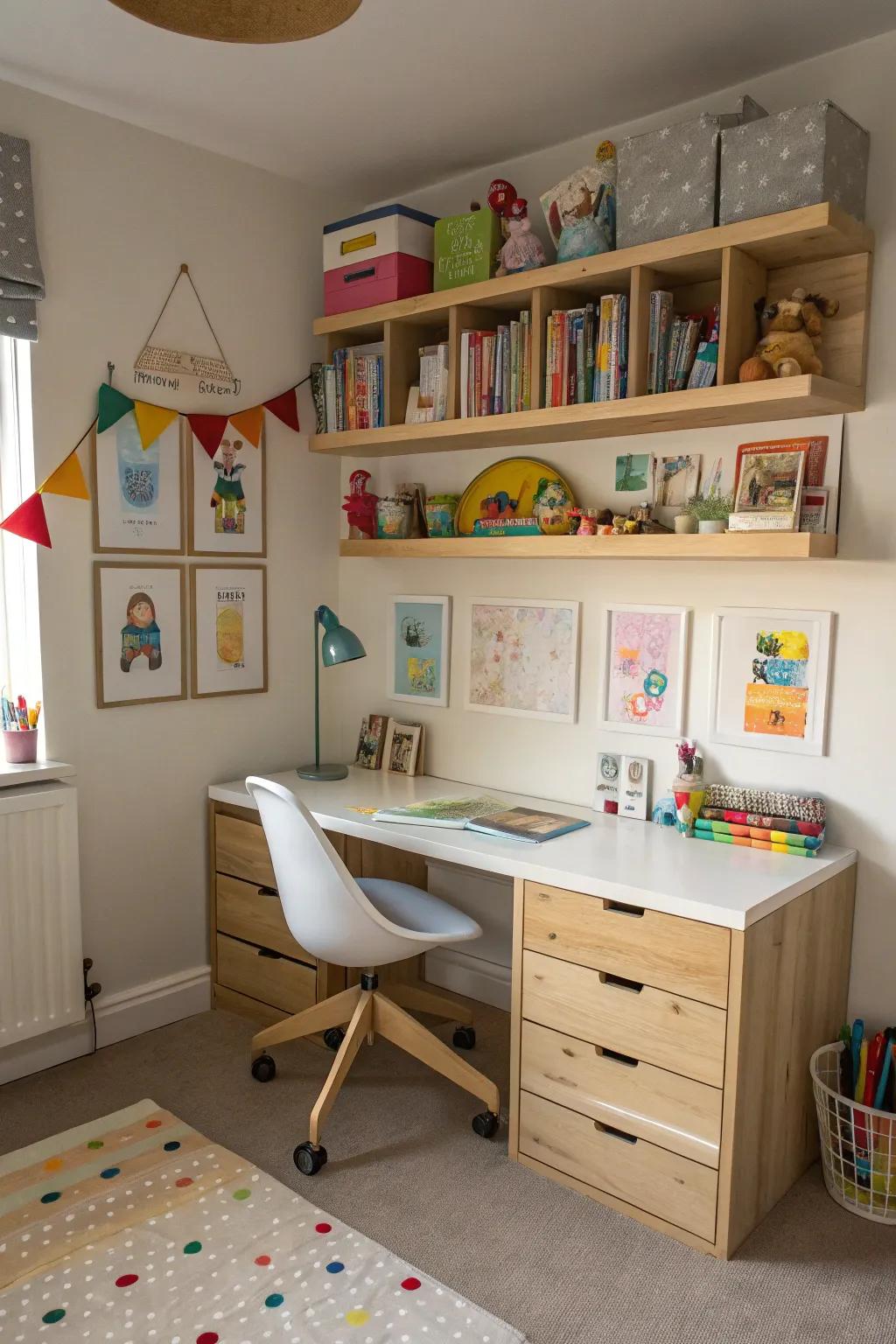Floating workspaces save space.