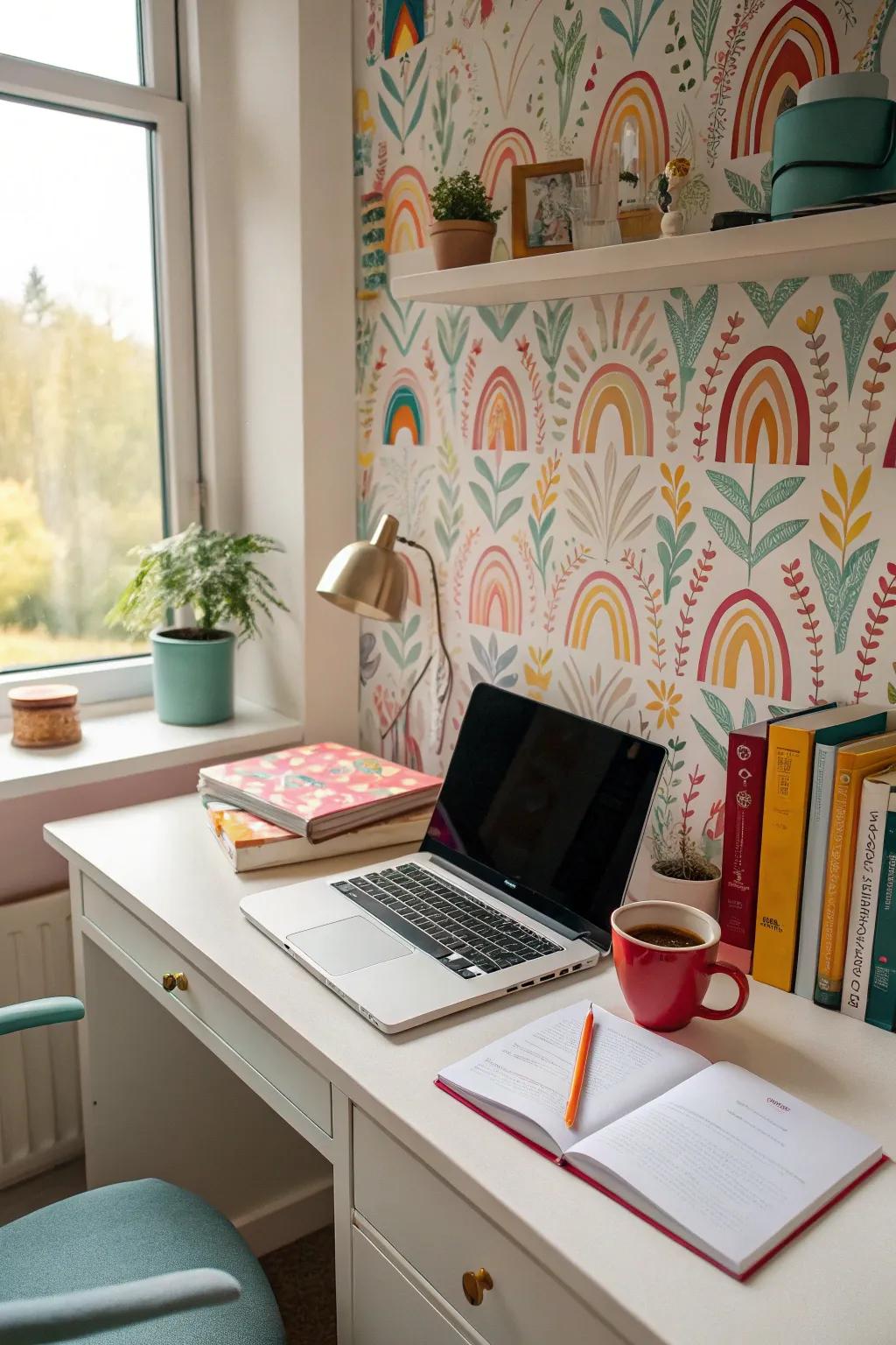 Dynamic wallpaper can infuse personality and energy into your office.
