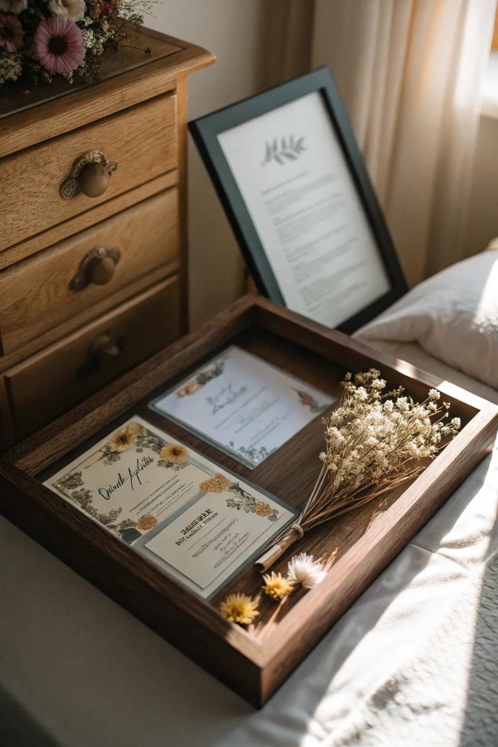 With a wedding shadow box, celebrate your love story.