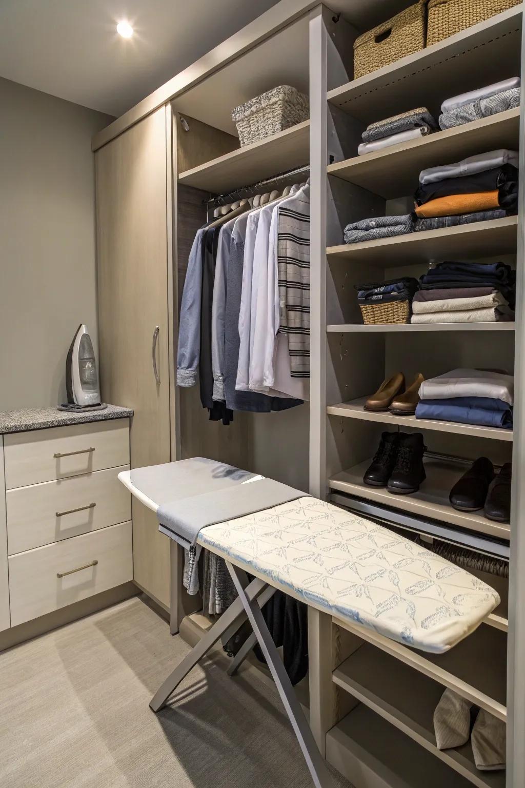 A sliding ironing surface appends practicality.