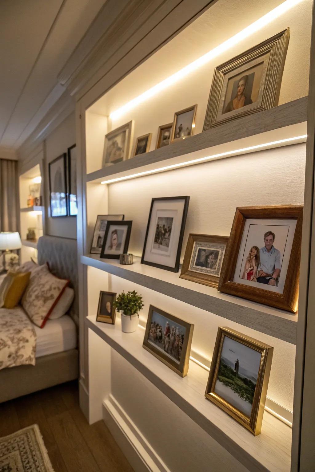 Treasured photos help your space feel individual and joyful.
