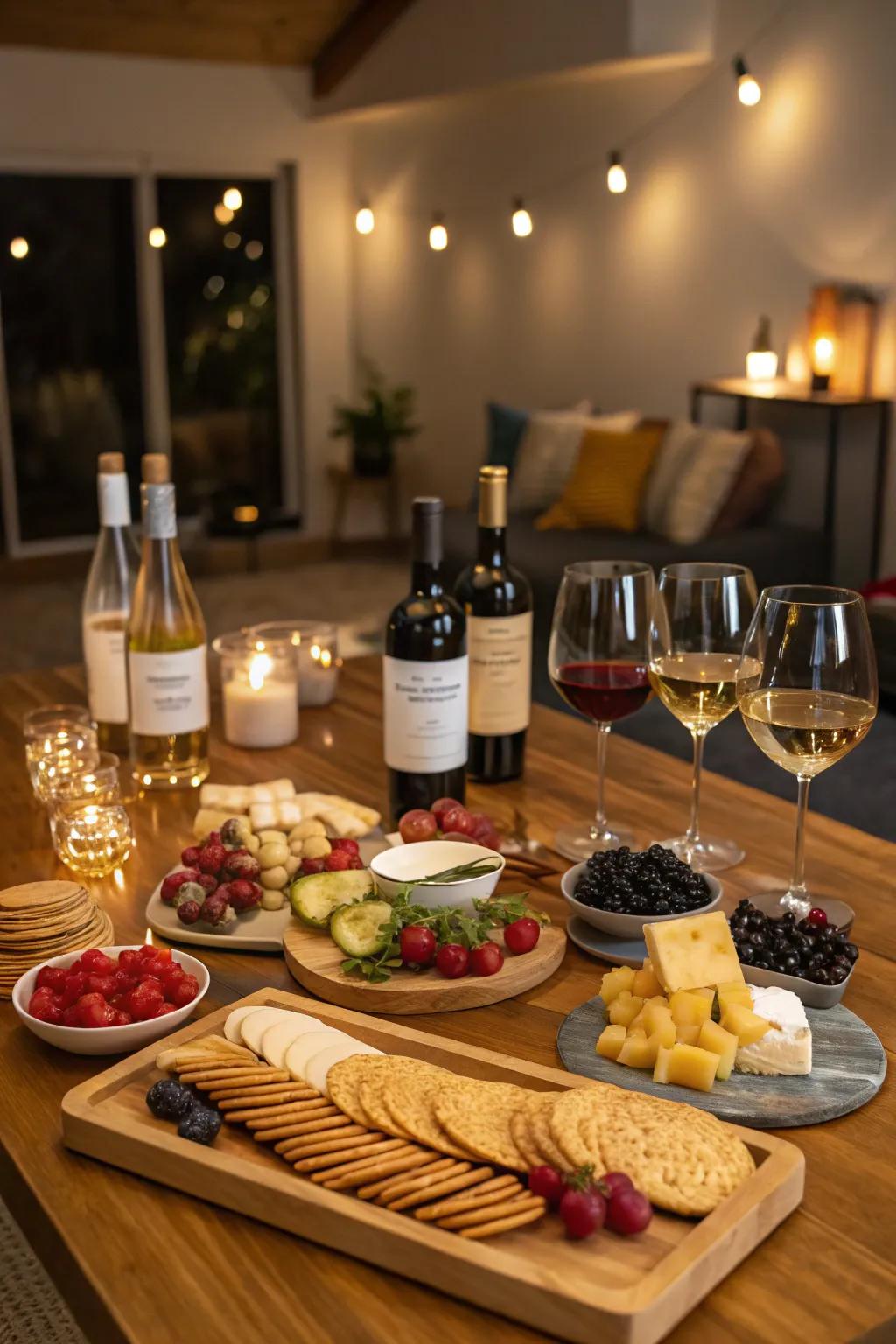 Enjoy a advanced wine and cheddar evening.