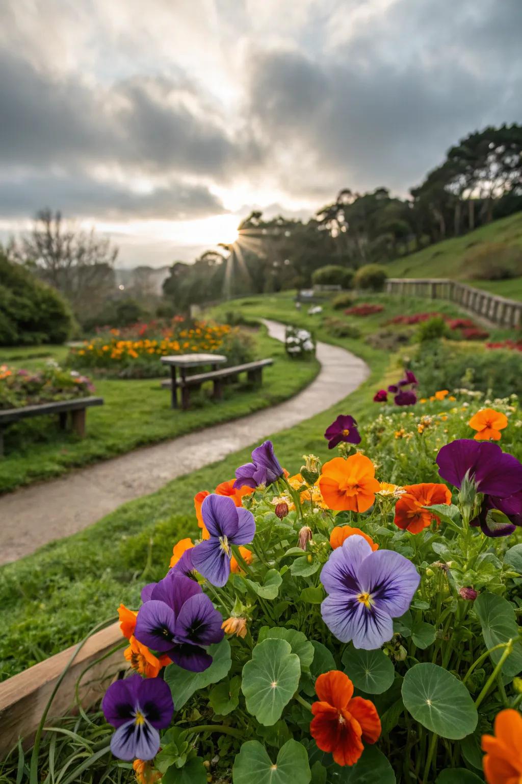 Edible flowers introducing hue and savor to your herbal teas.