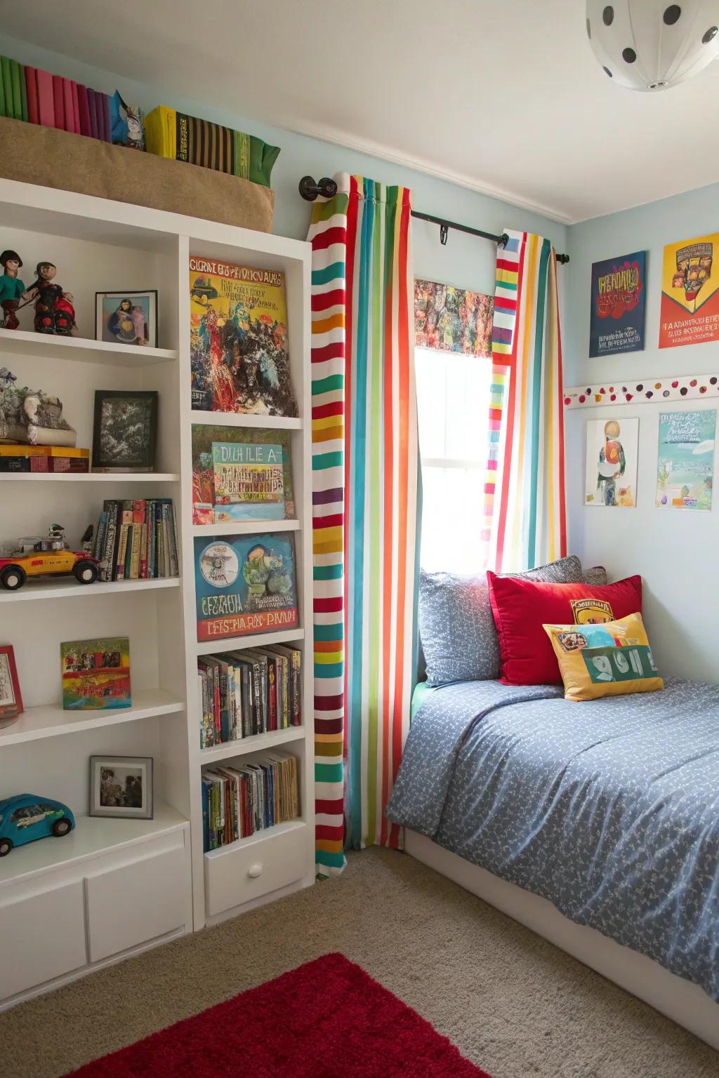 Banded curtains attach a spirited accent to every room.