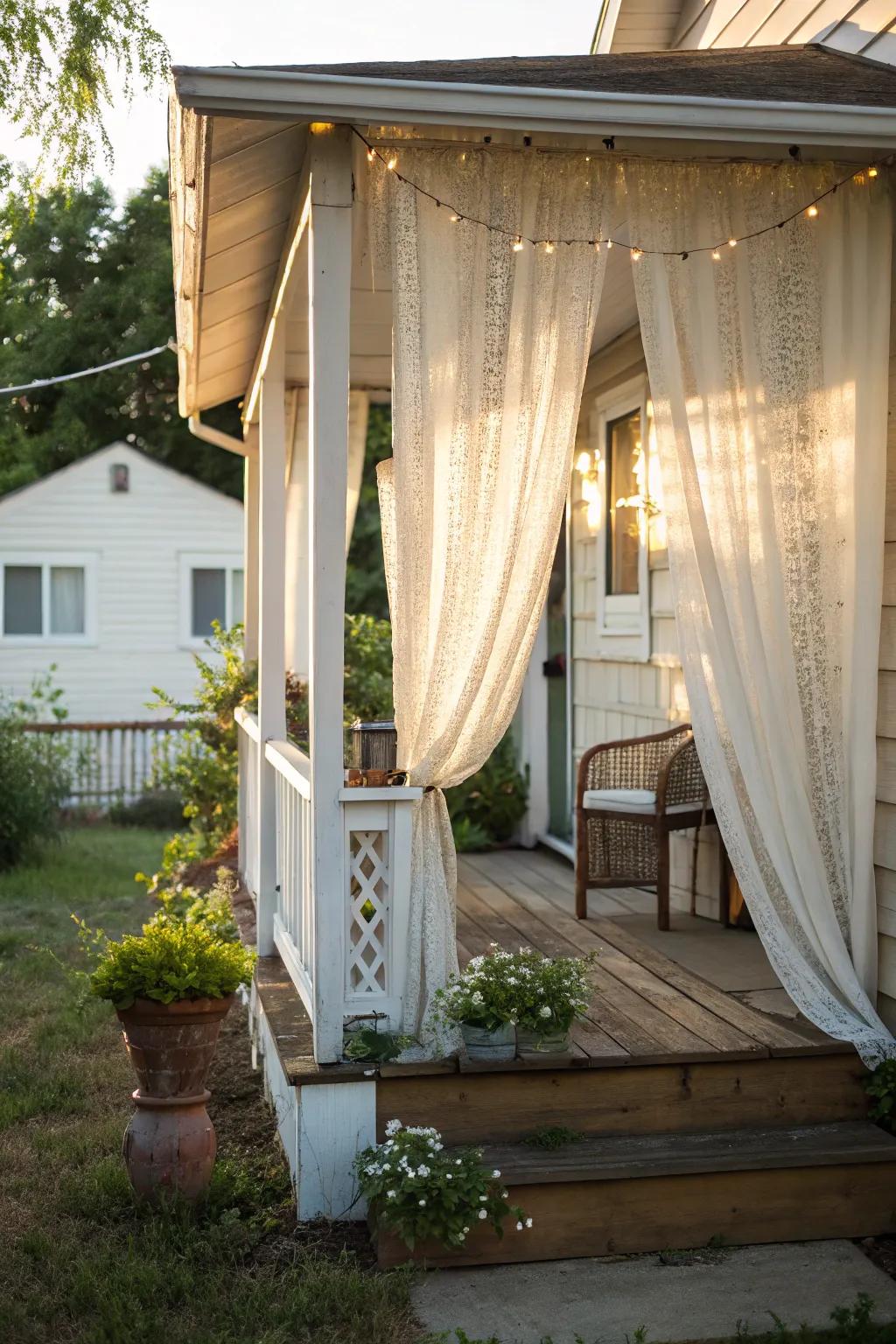 Creating intimacy with a privacy drape.