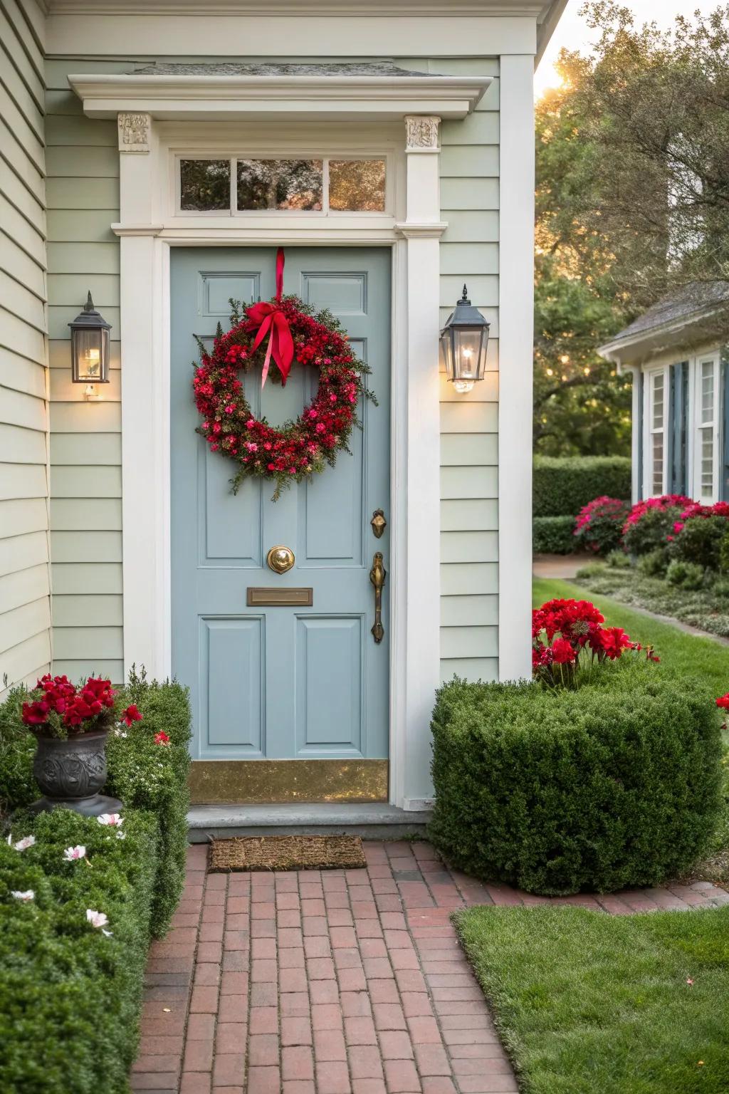 Seasonal adornments convey a welcoming and personal touch to any fixture.