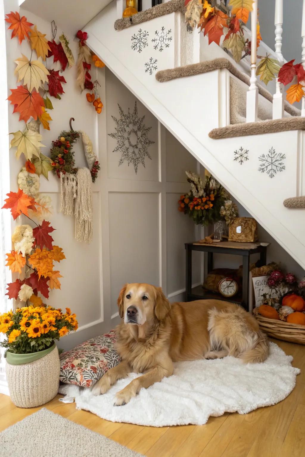 Seasonal ornamentation can sustain your pet's area as spirited and inviting.