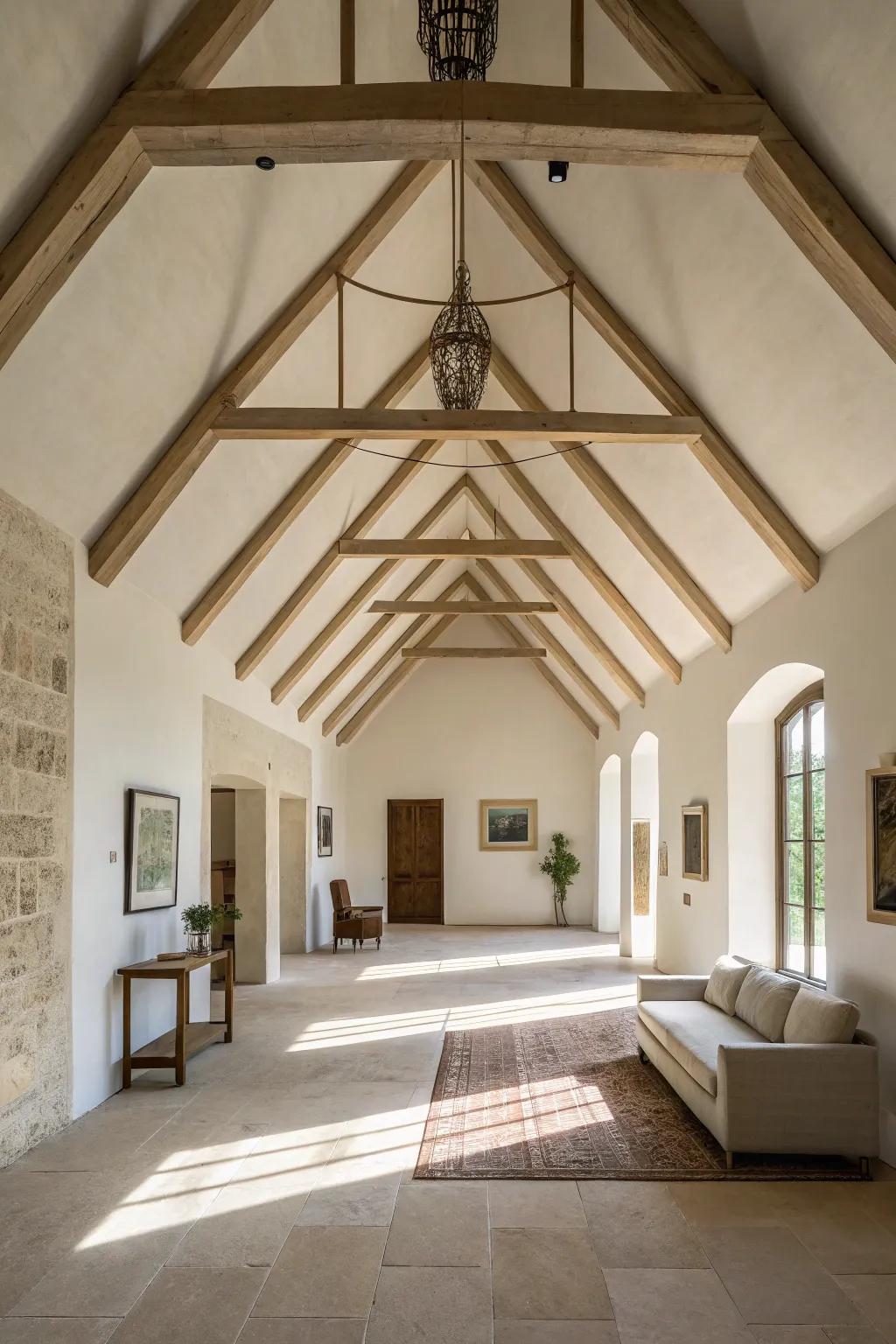 Simplified elegance achieved through Concealed Structure against a vaulted ceiling.