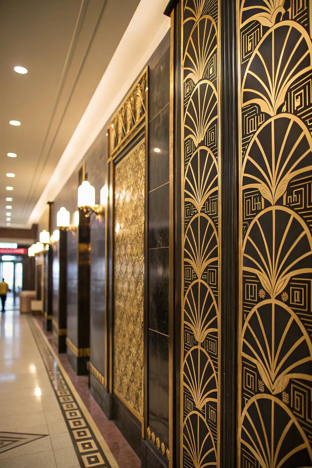 Art-Deco motifs infuse elegance into an entryway.