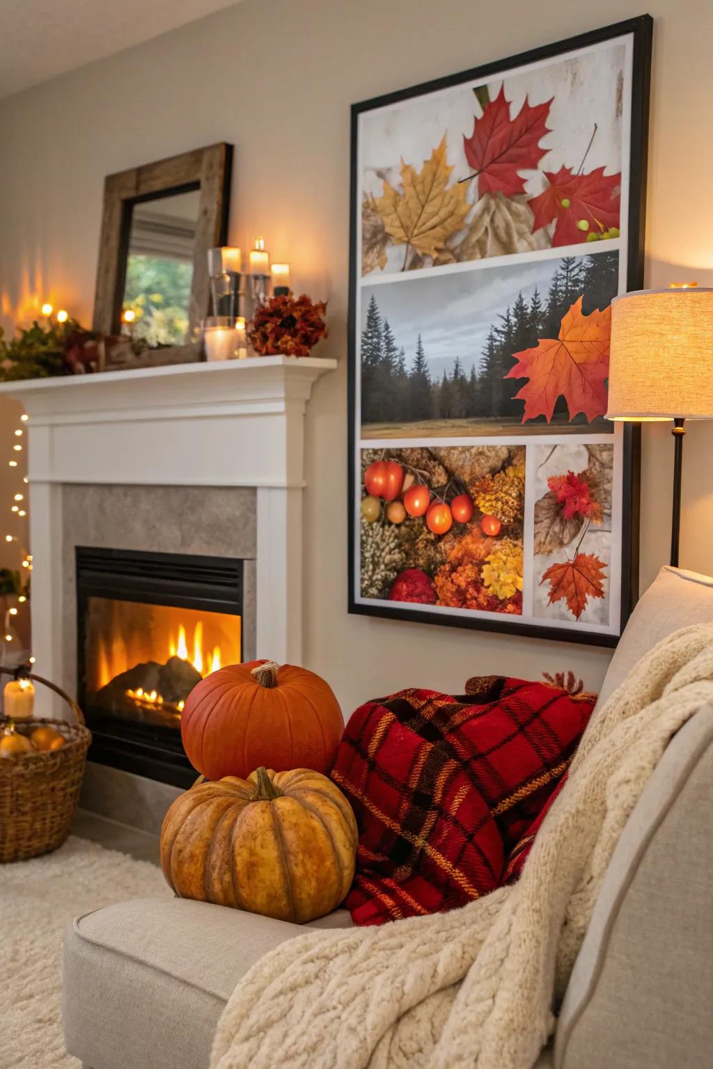 Seasonal displays refreshing an interior.