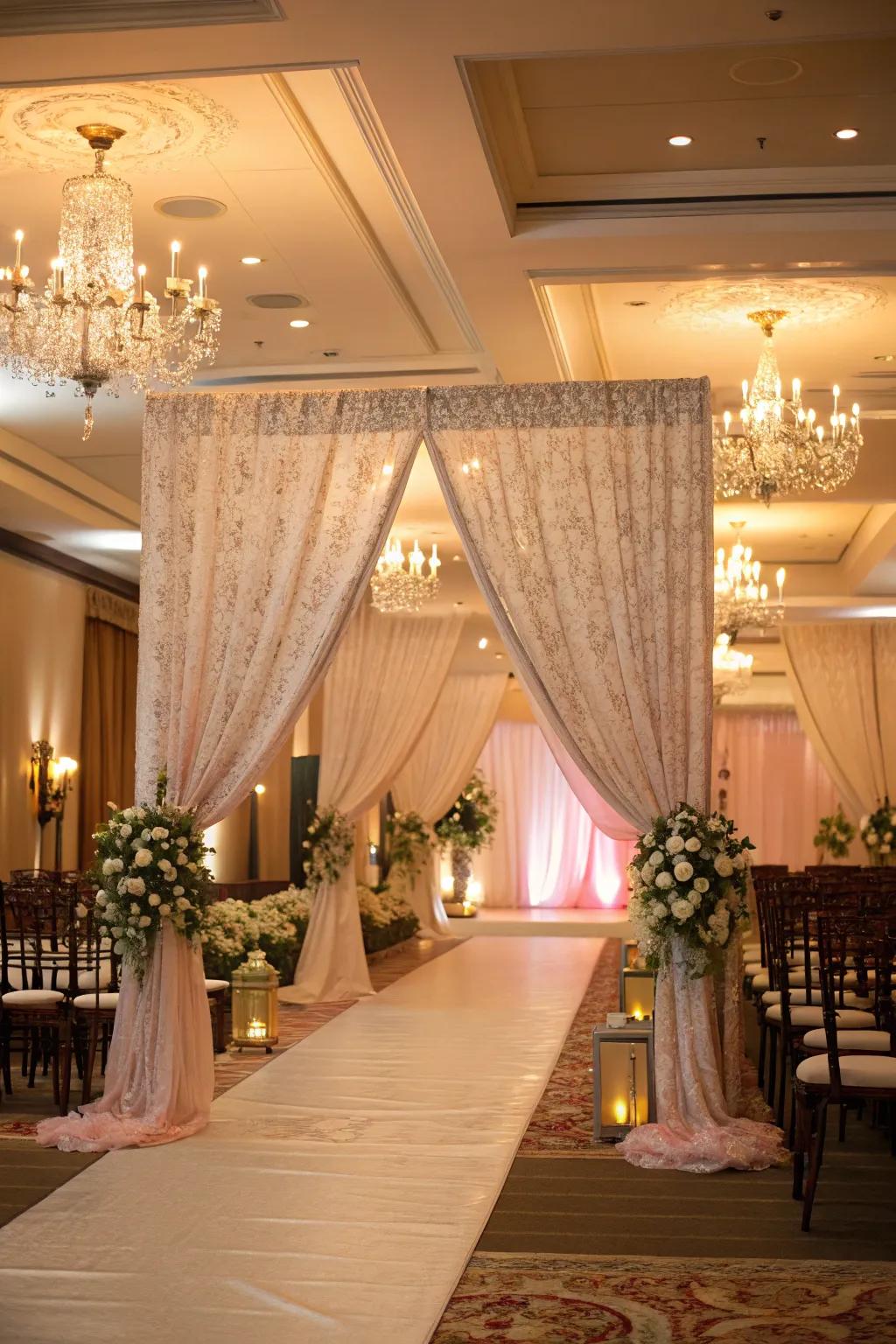 Textile dividers forge intimate and sophisticated spaces.